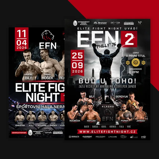 Plakáty turnajů Elite Fight Night